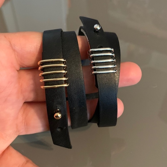 ALLSAINTS Leather Double Wrap Bracelet - Picture 3 of 4